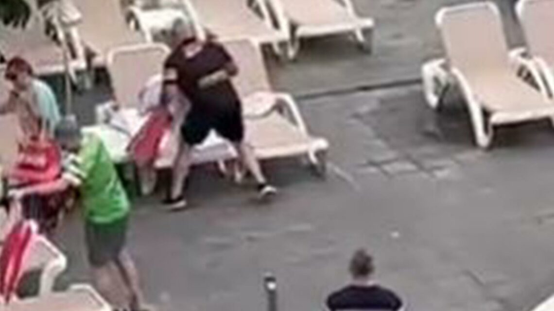 Watch as desperate dad scampers around trying to hog as many sunbeds as possible in Tenerife | The Sun