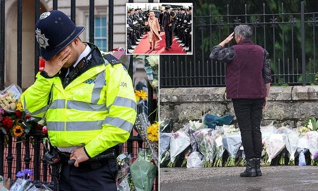 Armed Forces and police service pay tribute to the Queen