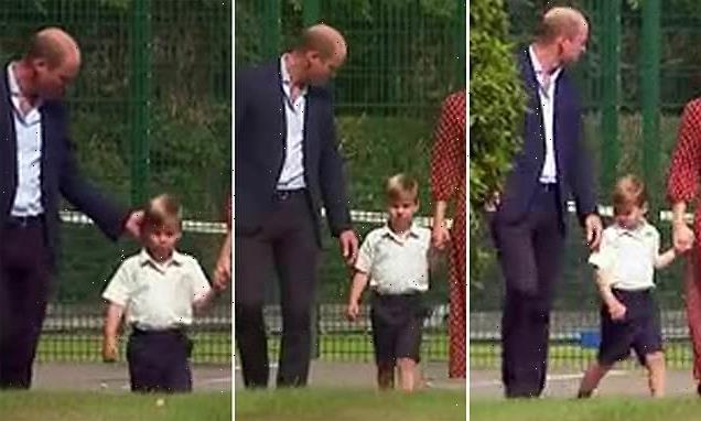 Prince Louis refuses to take his father&apos;s hand on first day of school