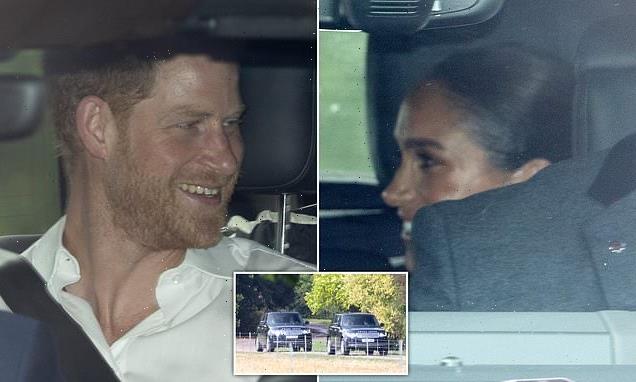 The Sussexes return: Meghan Markle and Prince Harry pictured in the UK