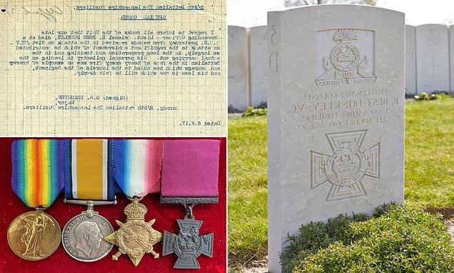 WWI Victoria Cross awarded to L/C Bertram Best-Dunkley to be auctioned