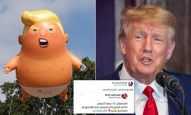 Donald Jr mocks his dad by retweeting a picture of a giant BABY blimp