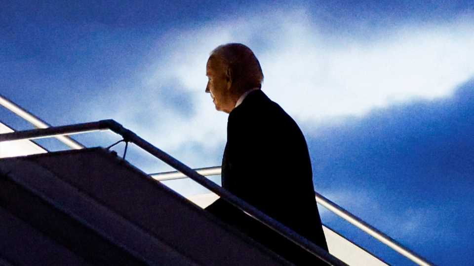 Joe Biden stumbles up Air Force One steps again following Ukraine visit only days after WH doc said he's 'fit for duty' | The Sun
