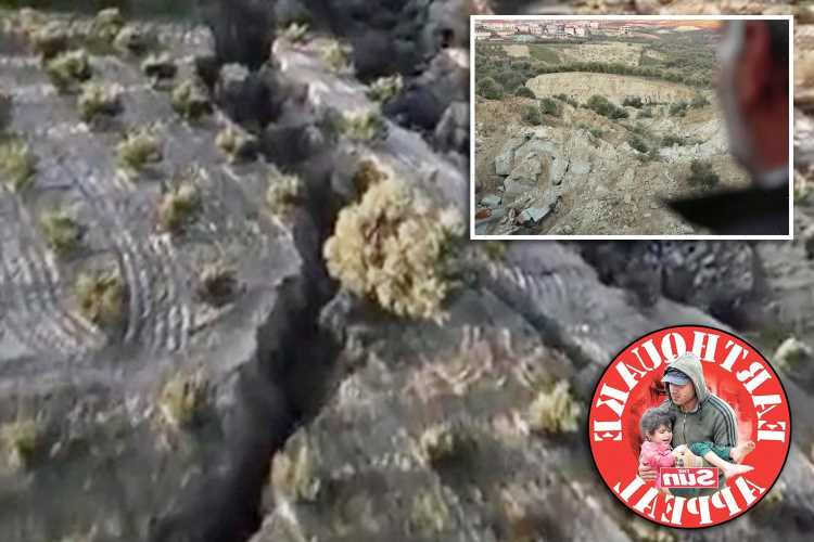 Terrifying footage shows huge chasm in earth's crust sparked by Turkey mega-quakes as death toll soars to nearly 24,000 | The Sun Terrifying footage shows huge chasm in earth's crust sparked by Turkey mega-quakes as death toll soars to nearly 24,000 | The Sun