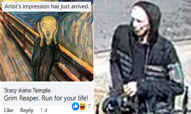 Hysterics after police appeal for man who &apos;looks like Grim Reaper&apos;