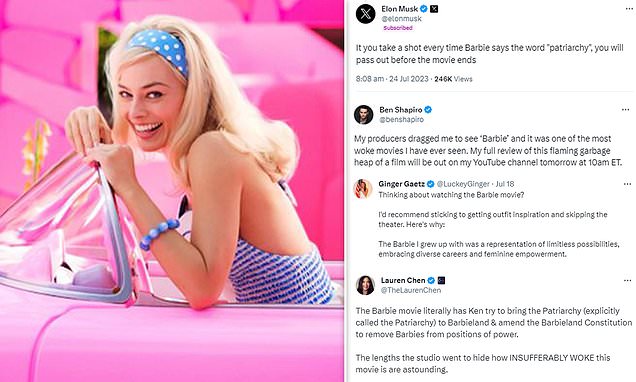 Elon Musk joins backlash against Barbie movie&apos;s portrayal of feminism