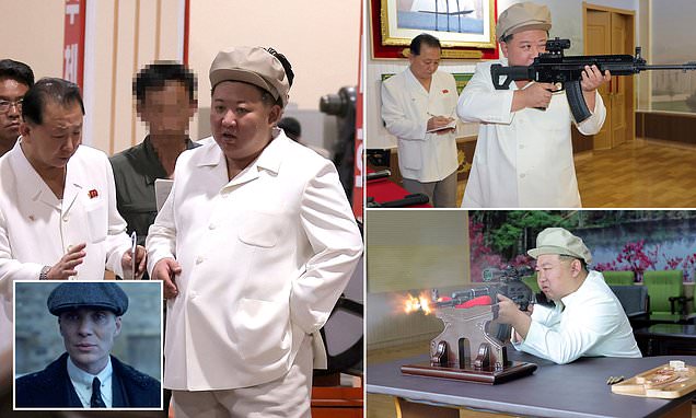 Kim Jong Un sports huge Peaky Blinders style cap weapon factory tour