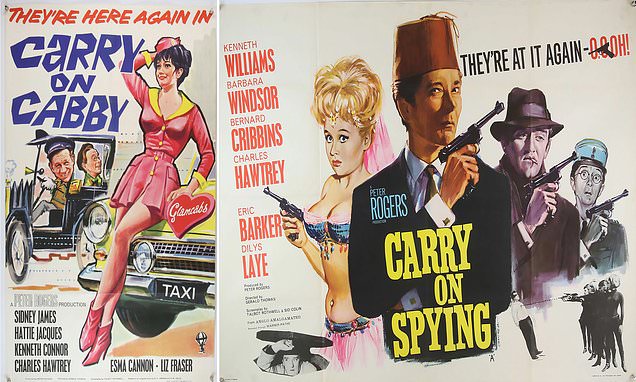 Posters from cheeky Carry On comedy sell for over £12,000 at auction