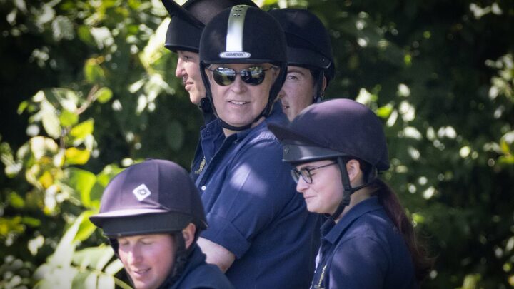 Prince Andrew is seen riding horses and driving his Range Rover