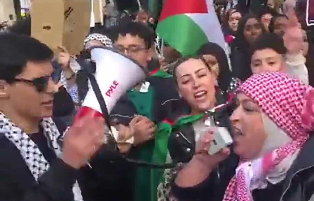 Fury at Palestine protester clutching blood-soaked effigy of dead baby sparking 'hate crime' probe | The Sun
